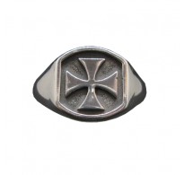 R002087 Genuine Sterling Silver Men Ring Maltese Cross Solid Stamped 925 Comfort Fit